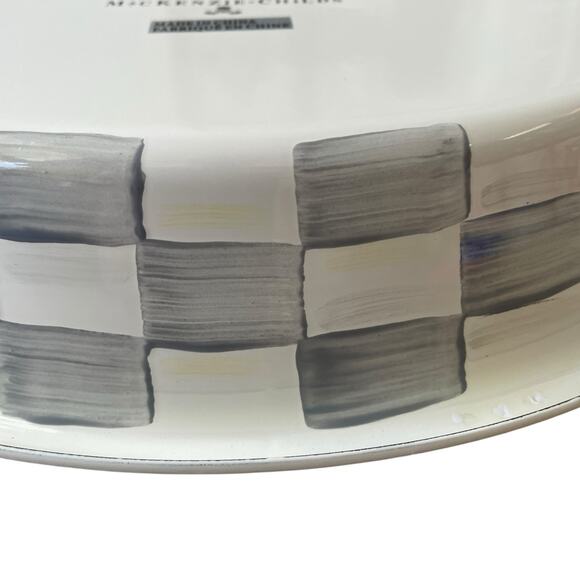 MacKenzie Childs Sterling Check Medium Oval Gratin Baking Dish Enamel Retired - Picture 9 of 16